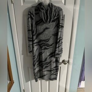 Cowl neck sweater dress